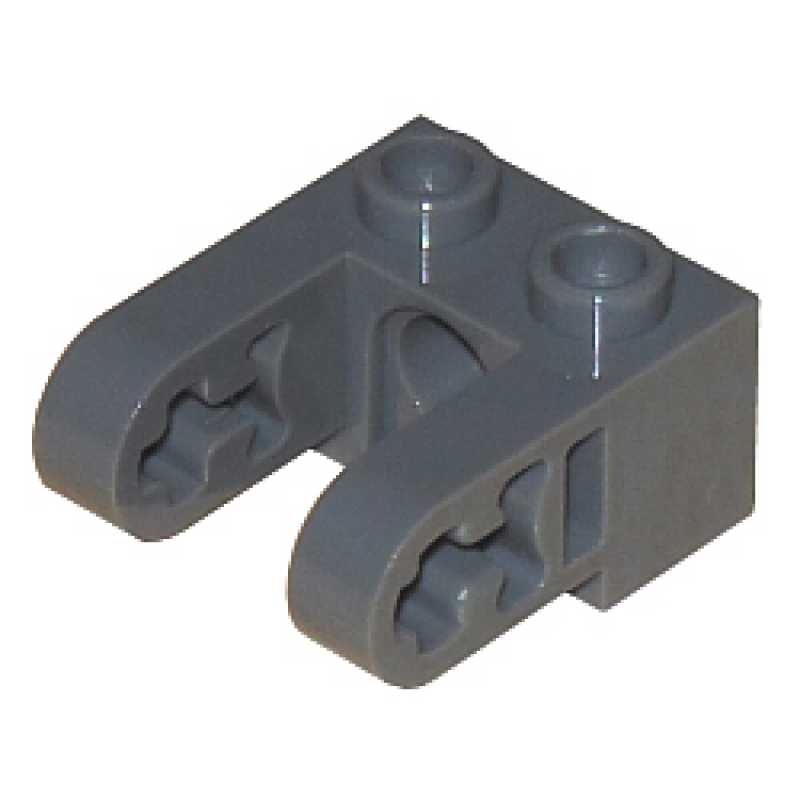 Technic, Steen 1x2 met gat en twee hefbalk velengstukken Dark Bluish Gray